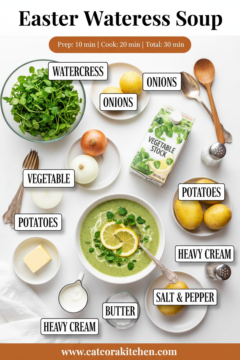 Easter watercress soup ingredients