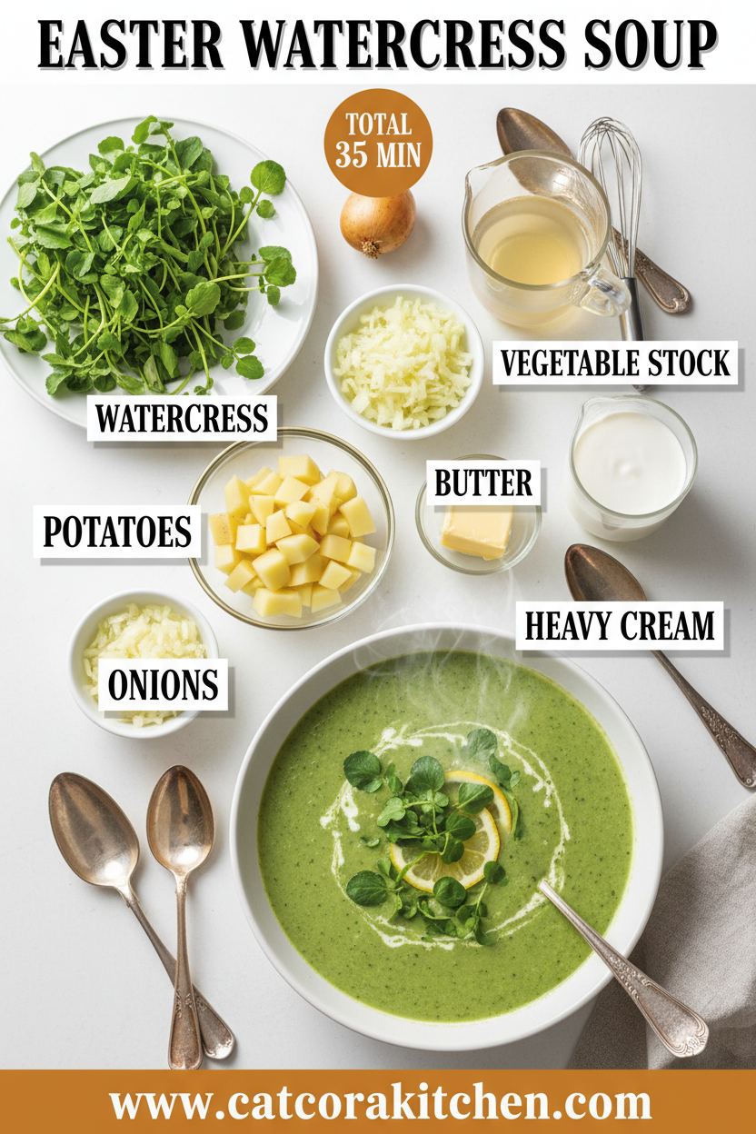 Easter watercress soup ingredients