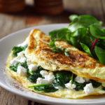 egg white omelette with spinach and feta