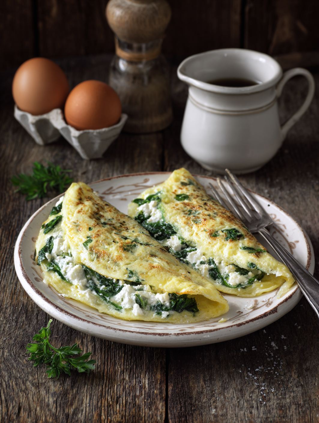 card recipe ingredients and instructions egg white omelette with spinach and feta