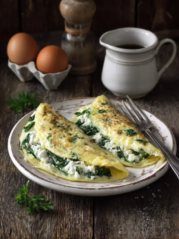 card recipe ingredients and instructions egg white omelette with spinach and feta