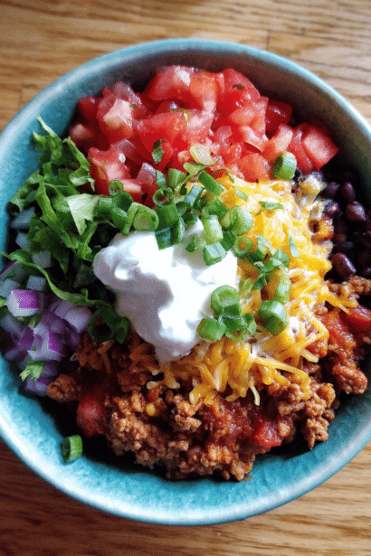 ground turkey taco bowl