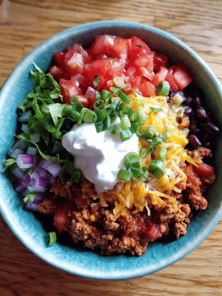 ground turkey taco bowl