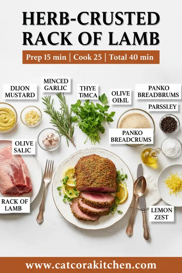 Herb-crusted rack of lamb ingredients