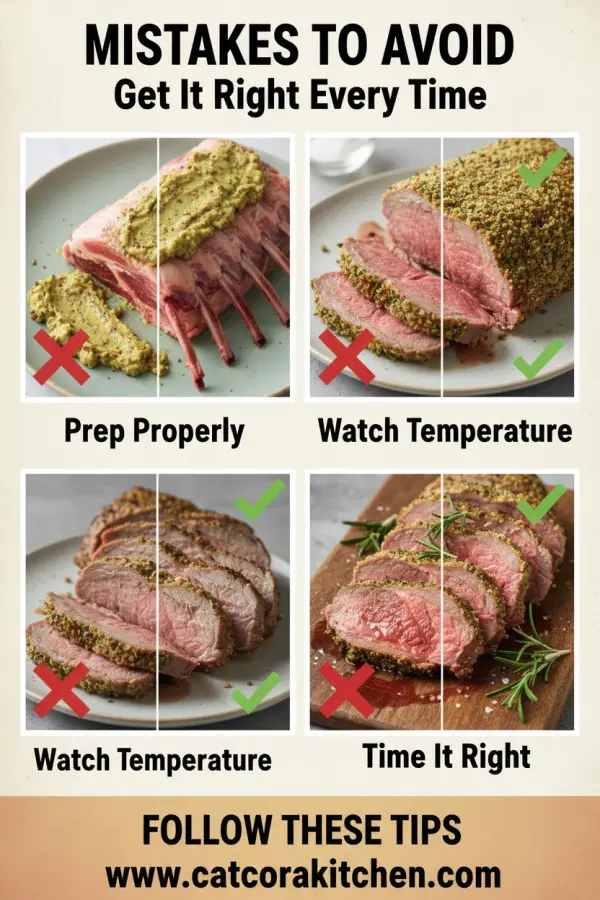 Herb-crusted rack of lamb common mistakes