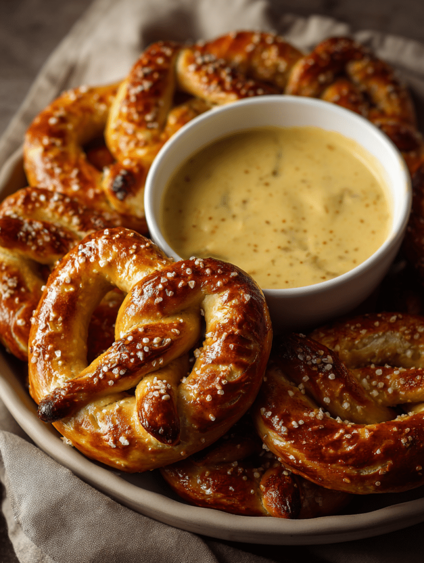 homemade pretzels with beer cheese dip