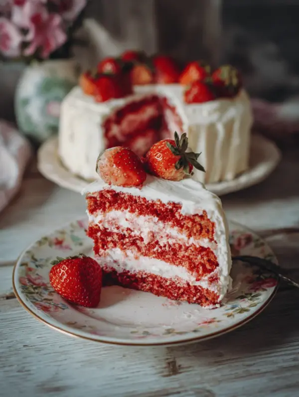homemade strawberry cake from scratch