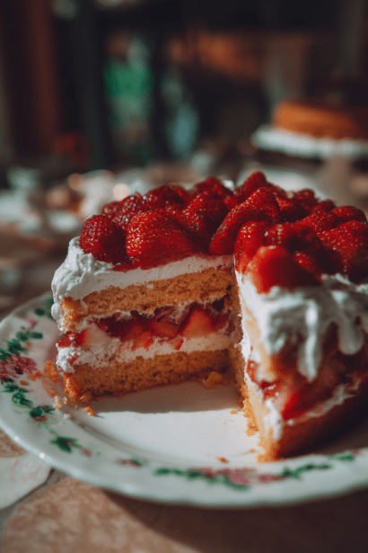 homemade strawberry cake from scratch