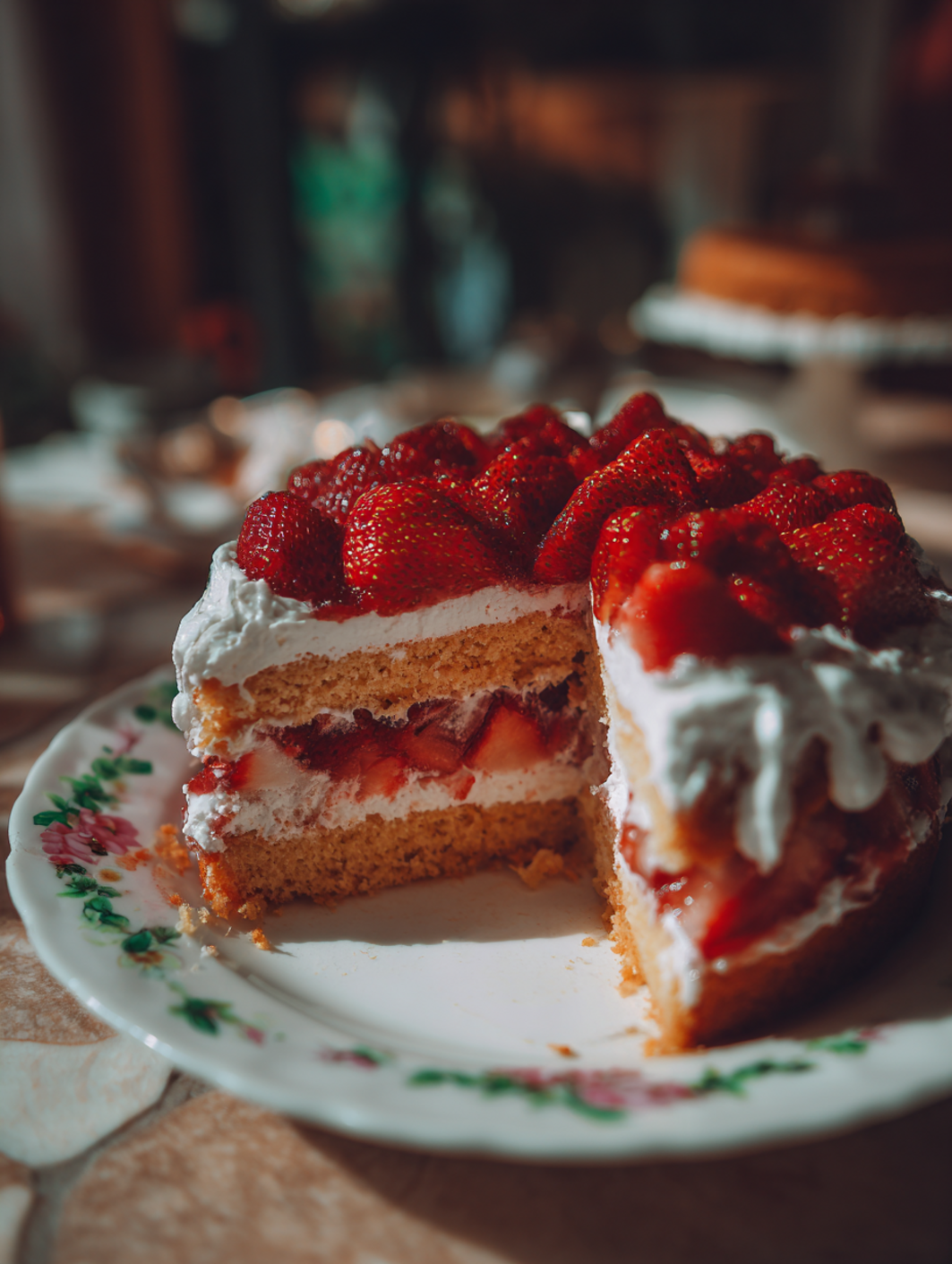 homemade strawberry cake from scratch