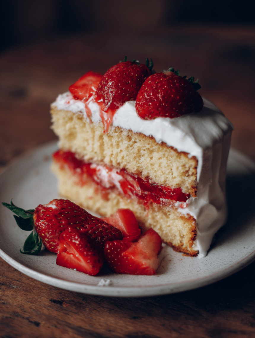 homemade strawberry cake from scratch
