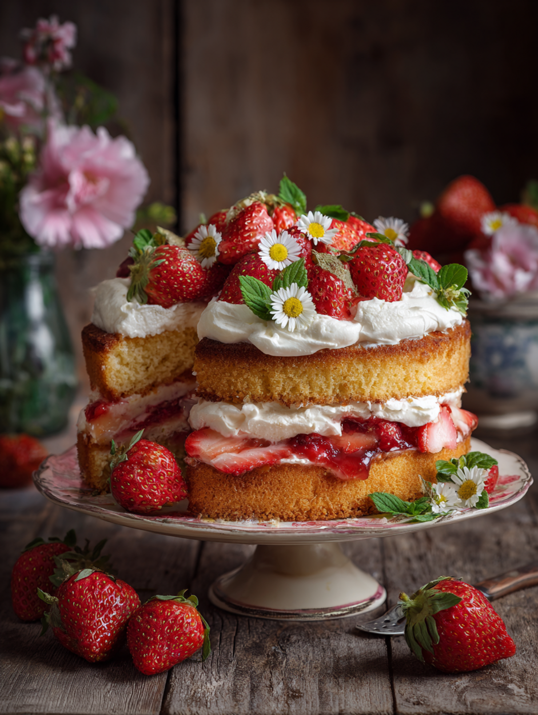 card recipe ingredients and instructions homemade strawberry cake from scratch