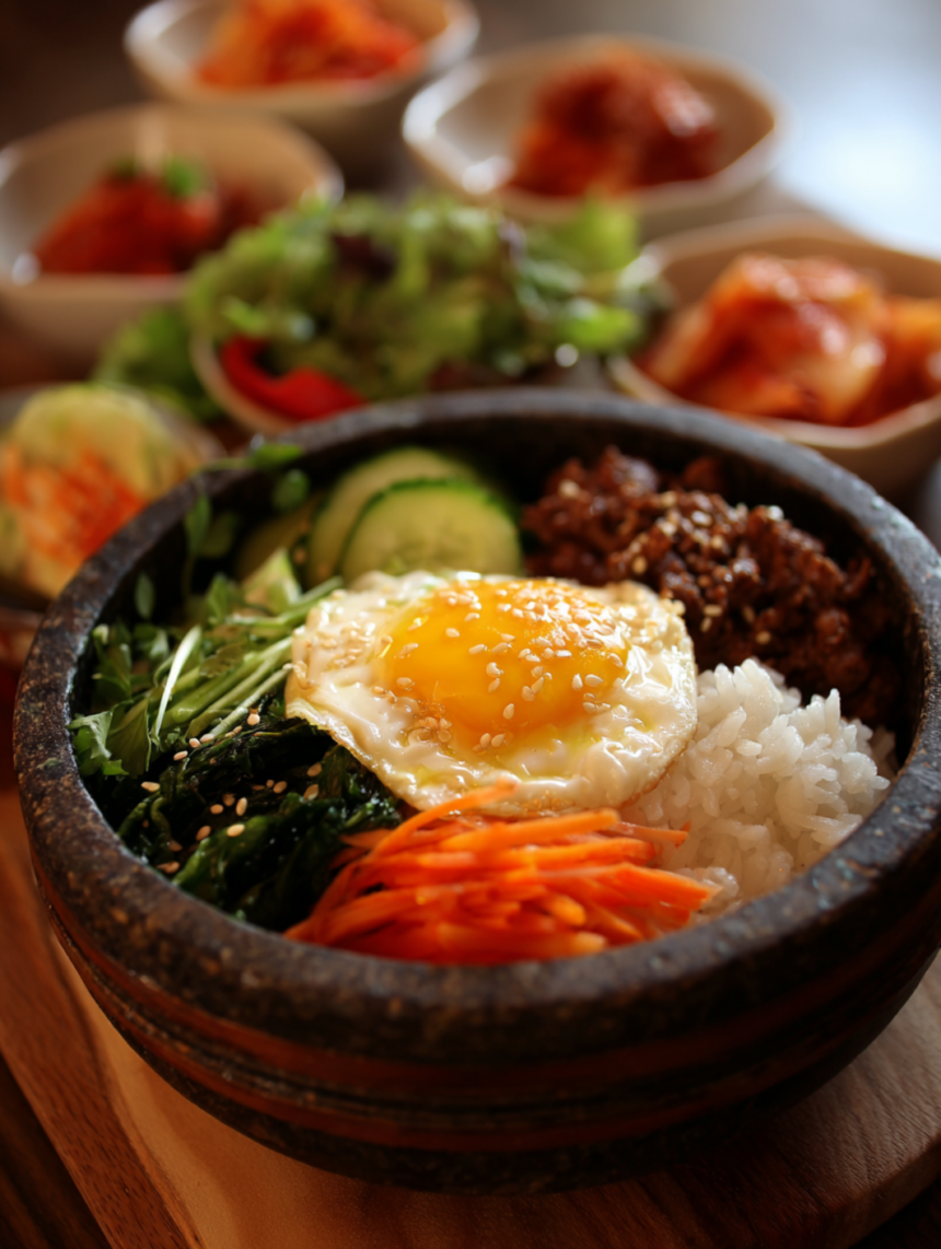 korean bibimbap rice bowl