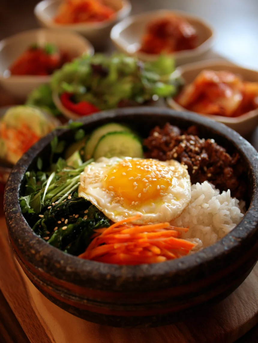 korean bibimbap rice bowl