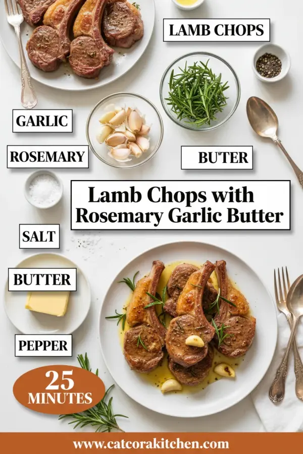 Lamb chops with rosemary garlic butter ingredients