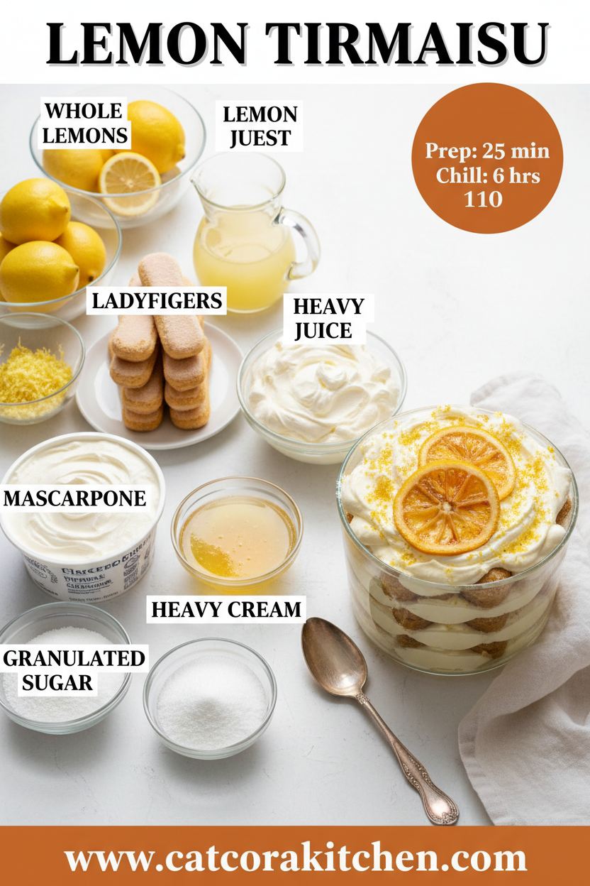 Lemon tiramisu ingredients