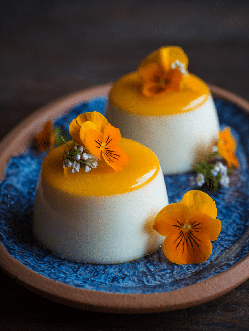 mango coconut panna cotta
