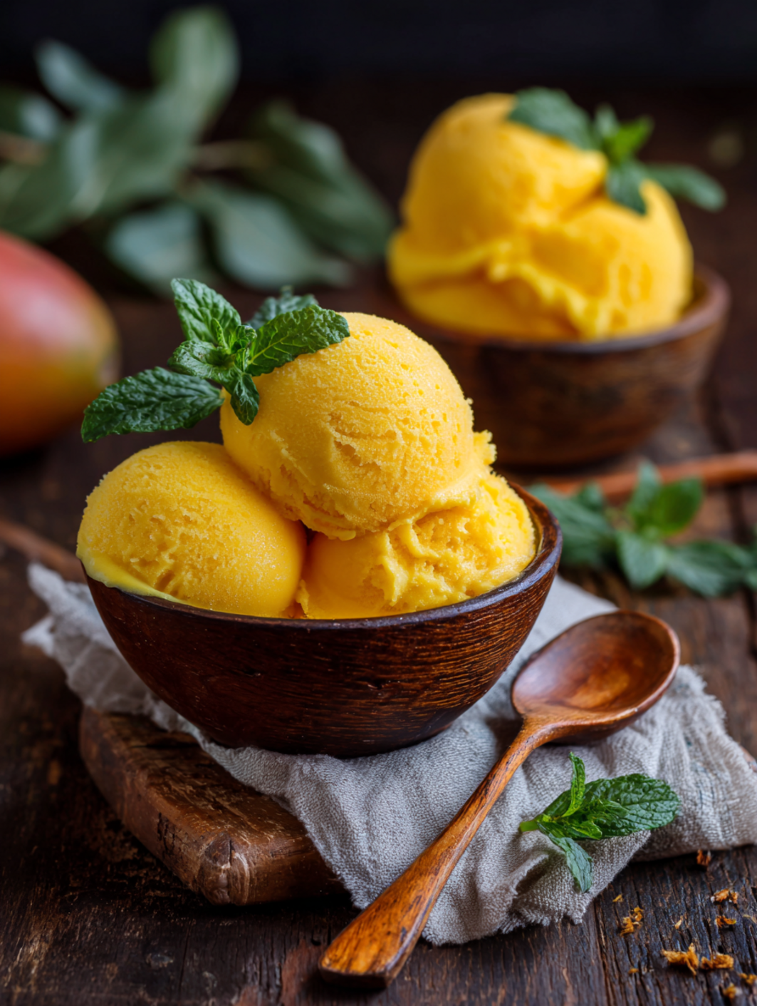 card recipe ingredients and instructions mango sorbet