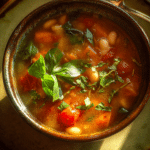 minestrone soup with fresh herbs