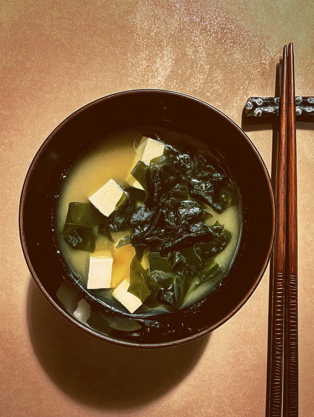 card recipe ingredients and instructions miso soup with tofu and wakame