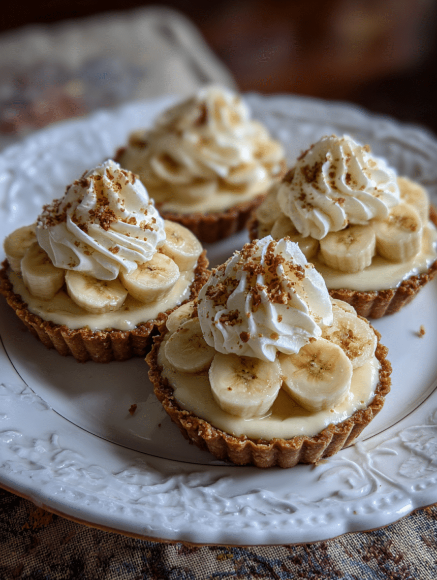 no-bake mini banana cream pies