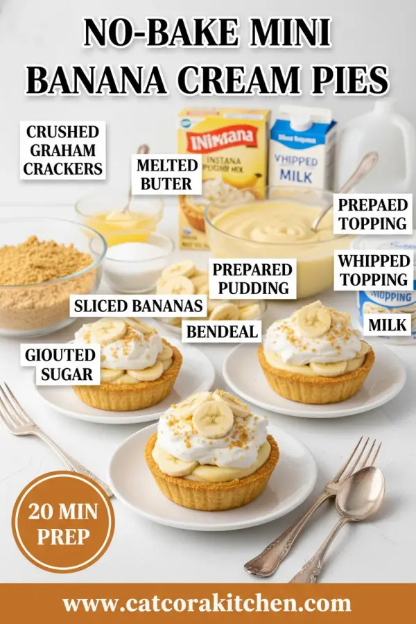 No-bake mini banana cream pies ingredients