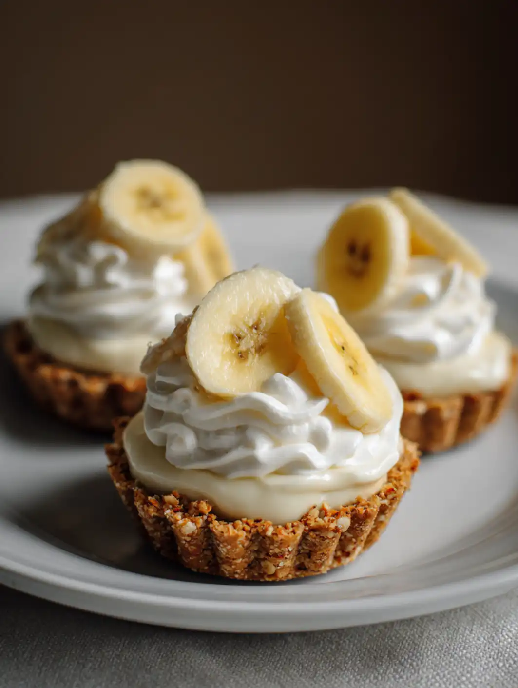 card recipe ingredients and instructions no-bake mini banana cream pies