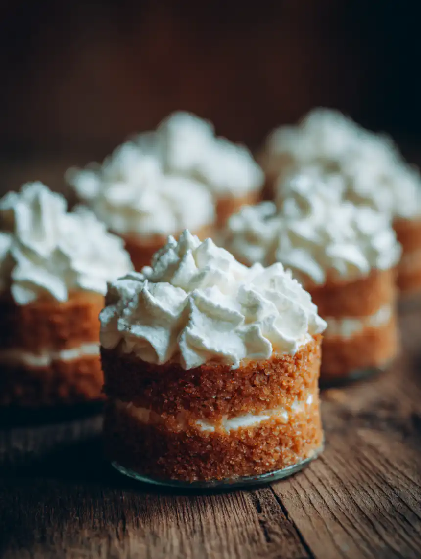 no-bake whipped cream mini cakes