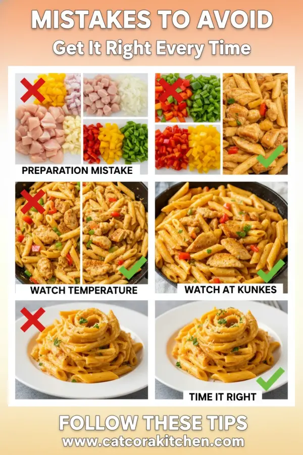 One-pan Cajun chicken pasta common mistakes