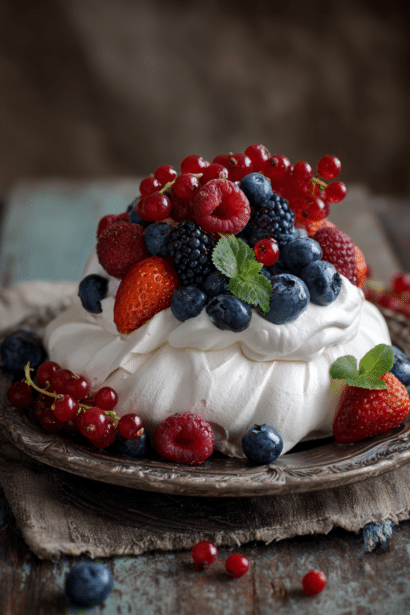 pavlova with fresh berries