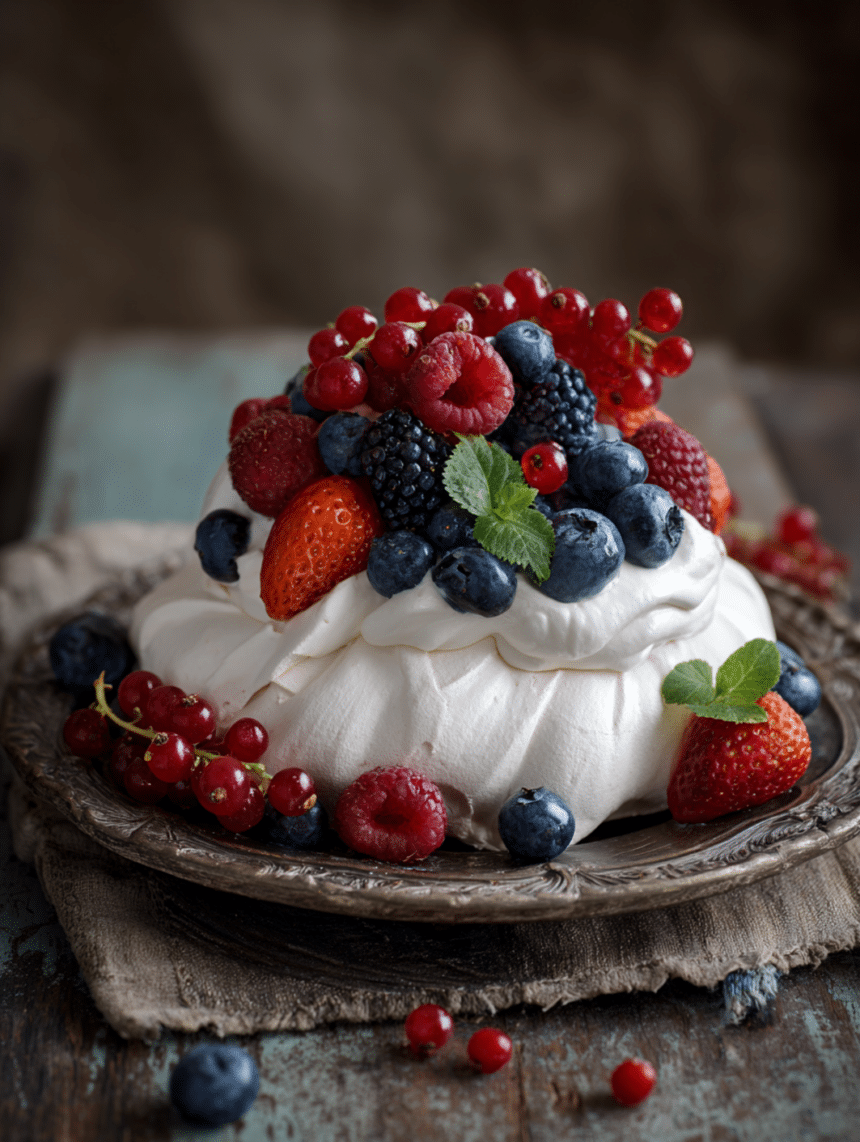 pavlova with fresh berries