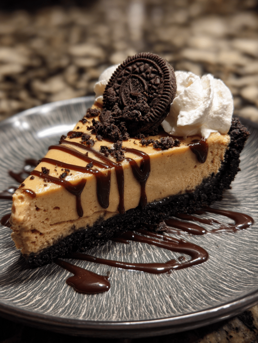 peanut butter pie with Oreo crust