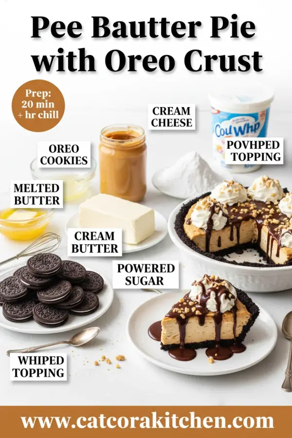 Peanut butter pie with Oreo crust ingredients
