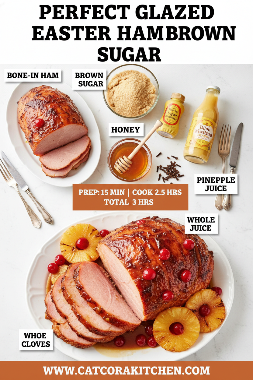 perfect glazed easter ham with brown sugar ingredients