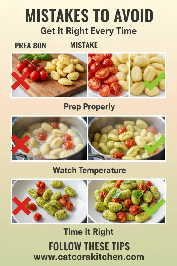 Pesto gnocchi with cherry tomatoes common mistakes