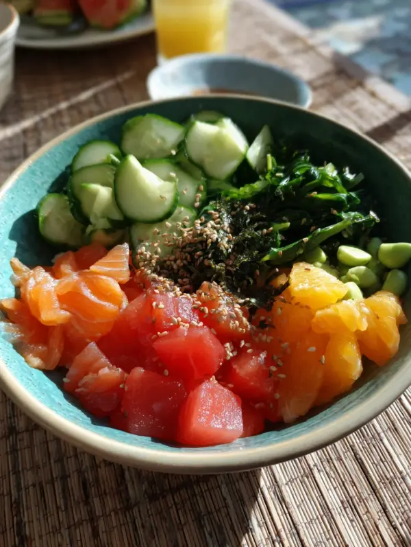 card recipe ingredients and instructions poke bowl at home