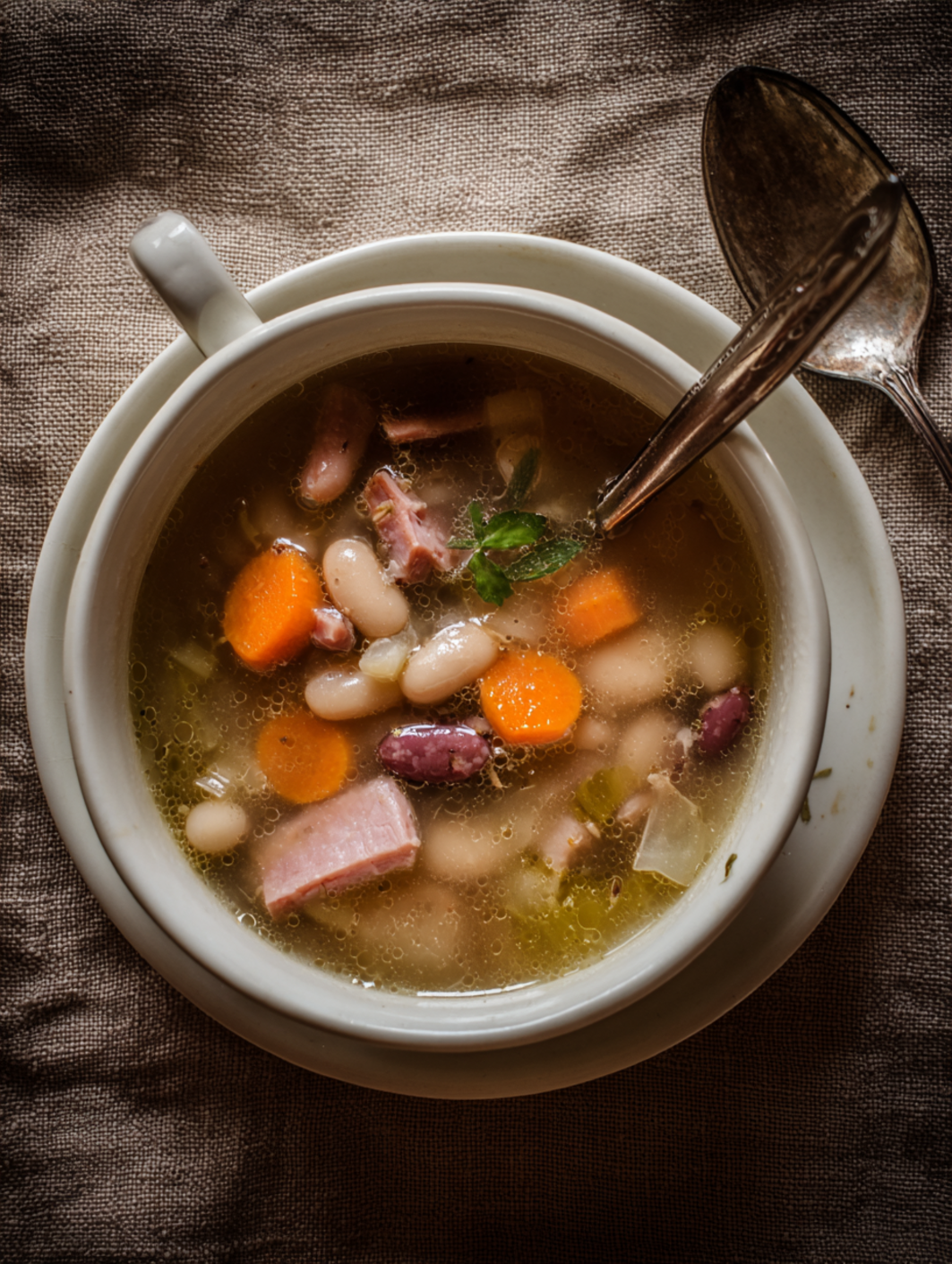 card recipe ingredients and instructions post-easter ham and bean soup