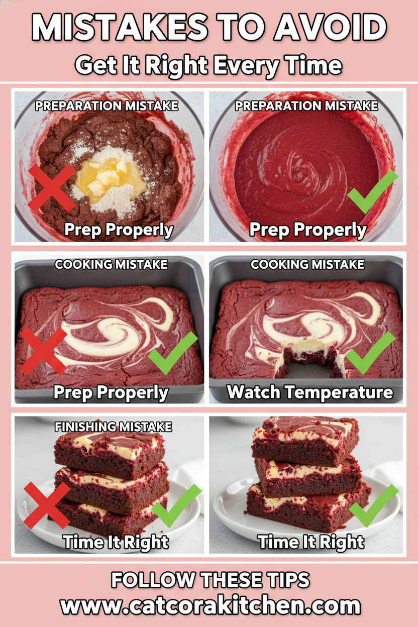 Red velvet cheesecake brownies common mistakes