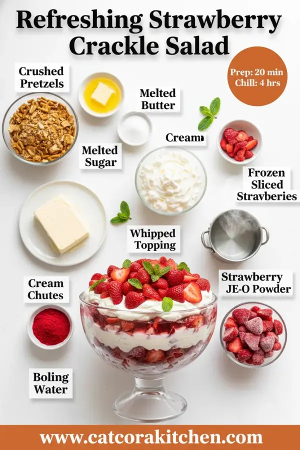 Refreshing strawberry crackle salad ingredients