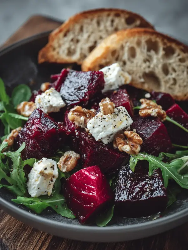 card recipe ingredients and instructions roasted beet and goat cheese salad