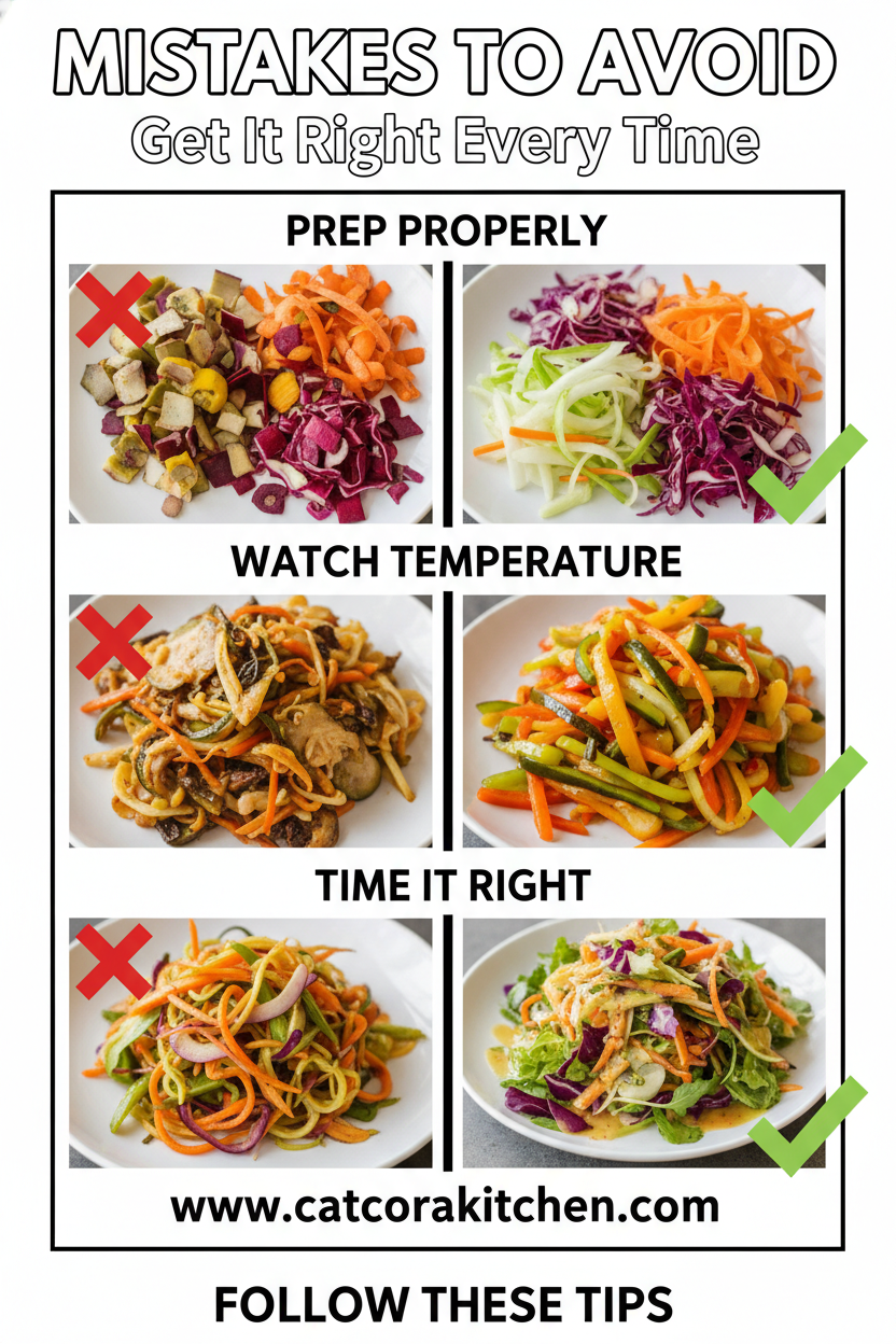 Zero-waste rainbow vegetable salad common mistakes