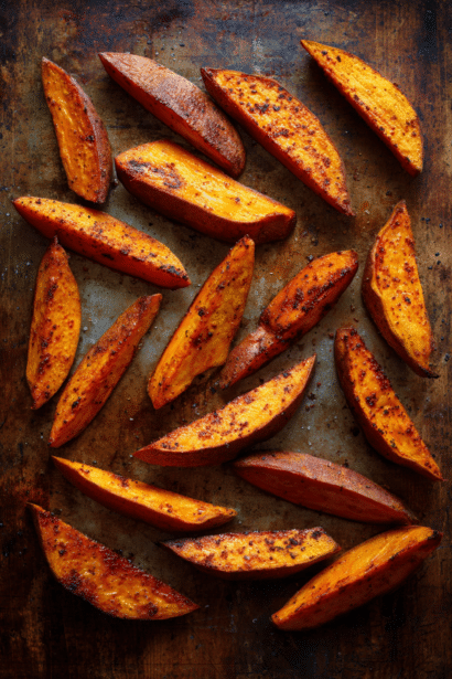 roasted sweet potato wedges