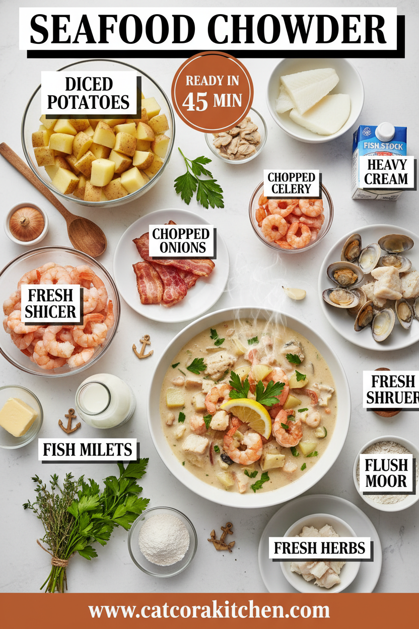 Seafood chowder ingredients
