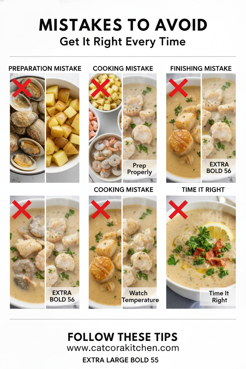 Seafood chowder common mistakes