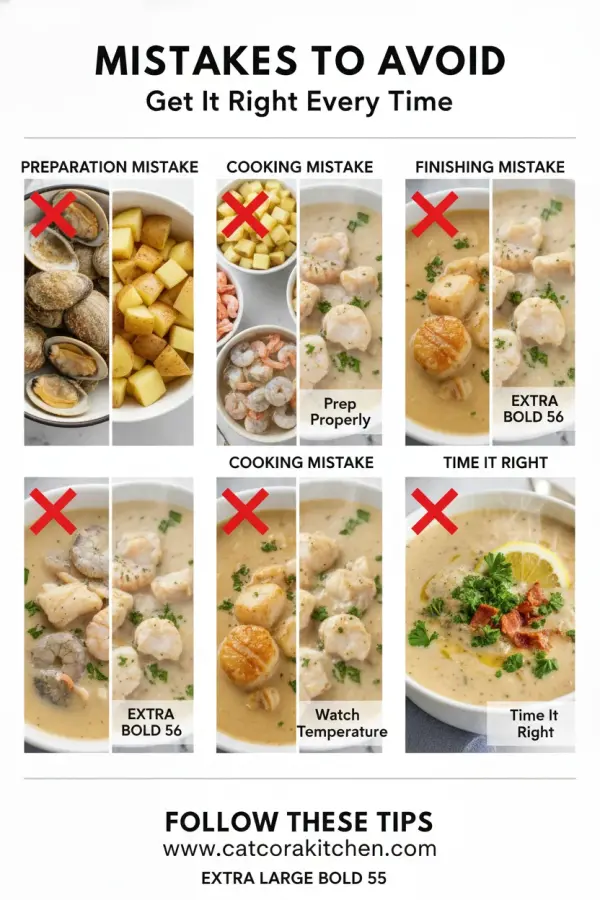 Seafood chowder common mistakes