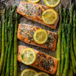 sheet pan lemon herb salmon and asparagus