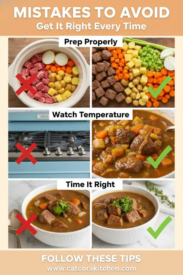 Slow cooker beef stew common mistakes