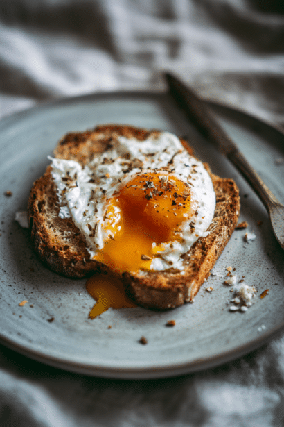 smashed egg toast