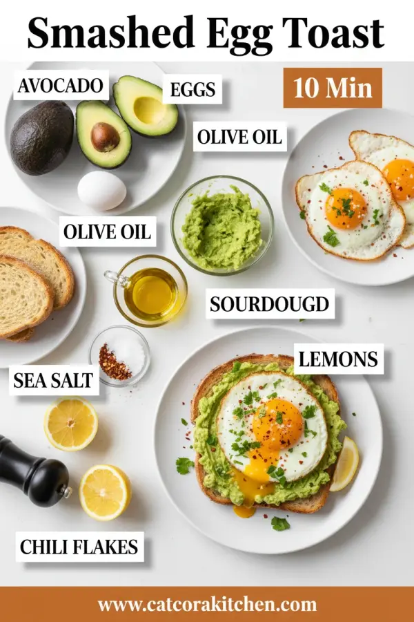 Smashed egg toast ingredients