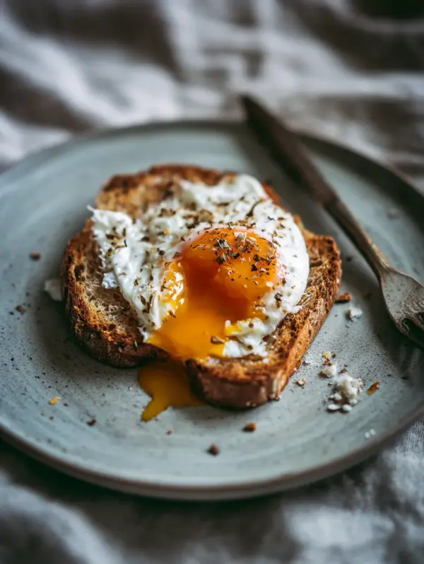 smashed egg toast