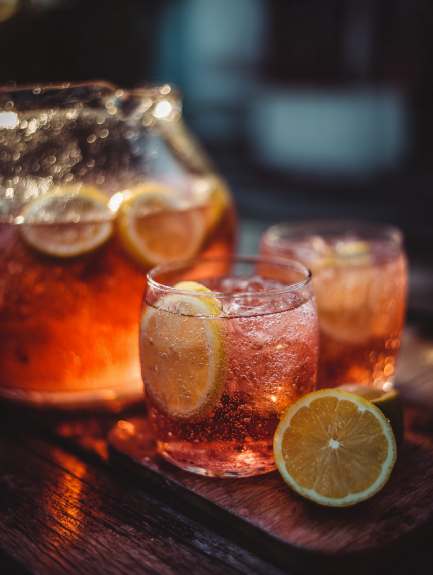 sparkling rosé punch